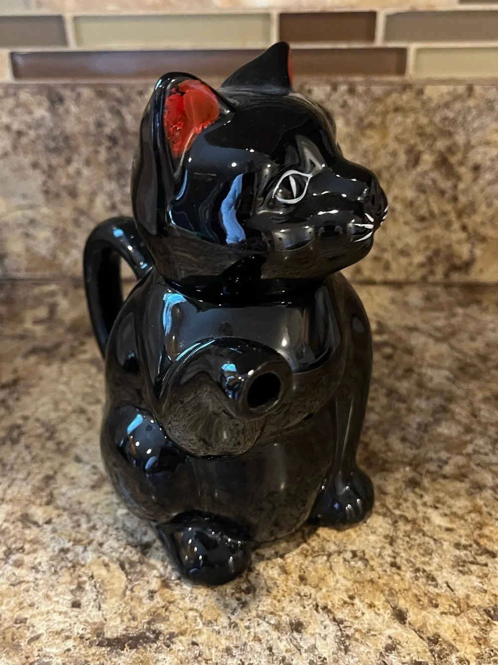 Vintage Ceramic Black Cat Teapot 1.5 Cup